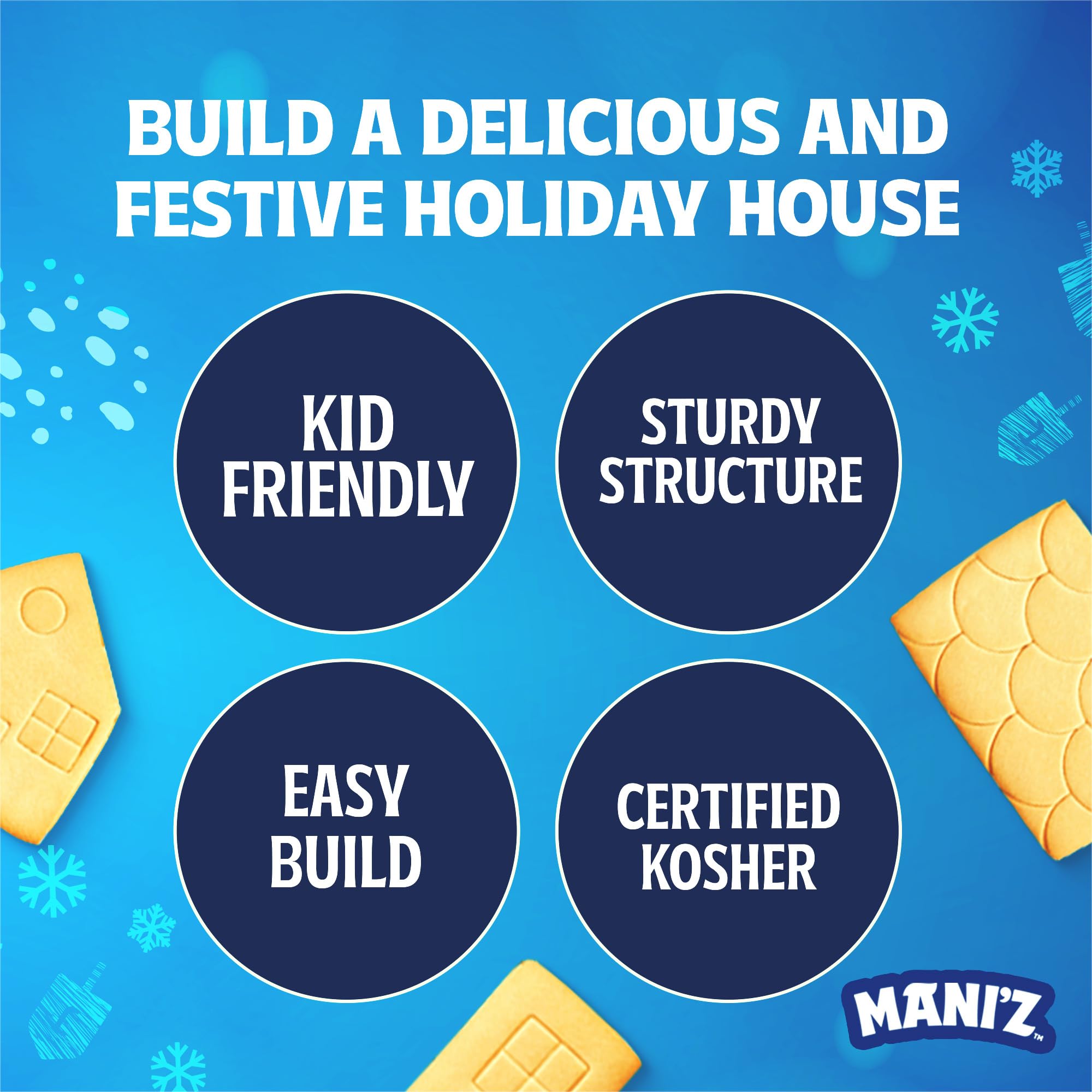 Do-It-Yourself Chanukah House Cookie Decorating Kit By Manischewitz, Easy Build Tray Included, Nut Free, Fun Hanukkah Activity for the Whole Family! - Image 5