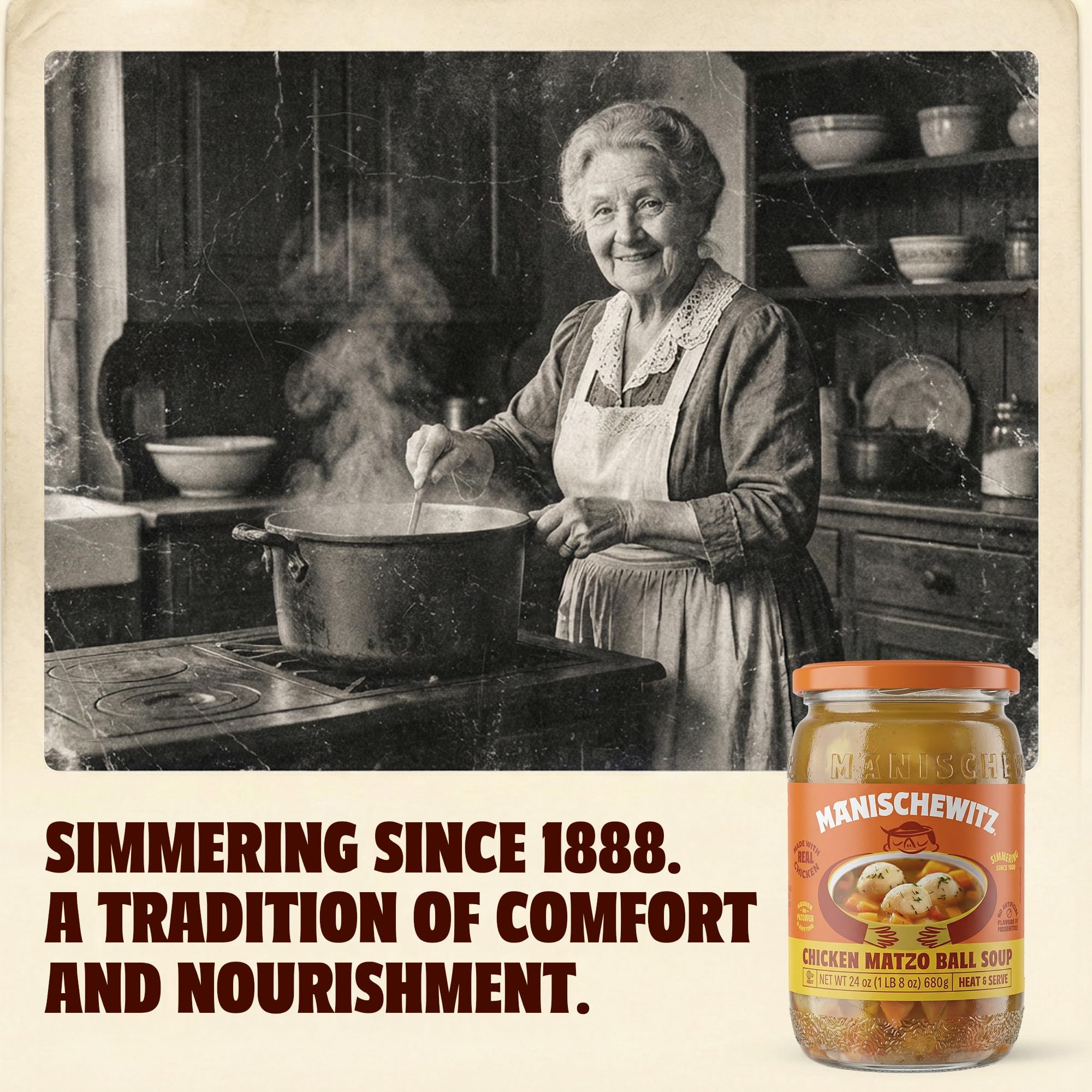 Manischewitz Chicken Matzo Ball Soup, 24 oz (4 Pack) | Authentic Homemade Taste with Real Matzo Balls | NO Artificial Flavors or Preservatives | Ready to Heat & Serve - Image 8