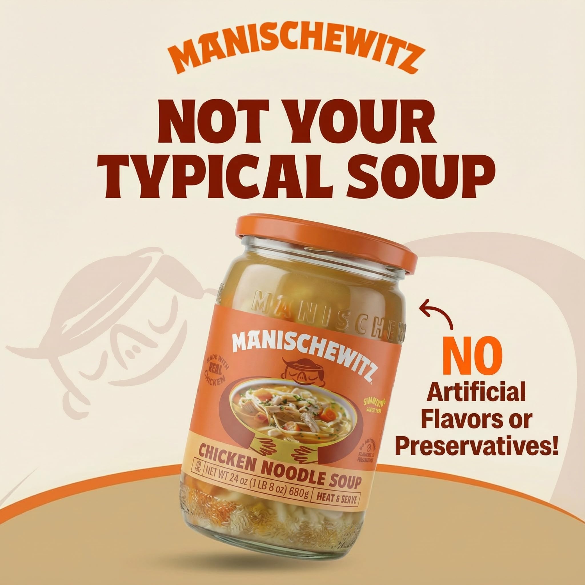 Manischewitz Chicken Noodle Soup, 24 oz (4 Pack) | Traditional Homemade Chicken Soup | NO Artificial Flavors, Preservatives | Ready to Serve - Image 5