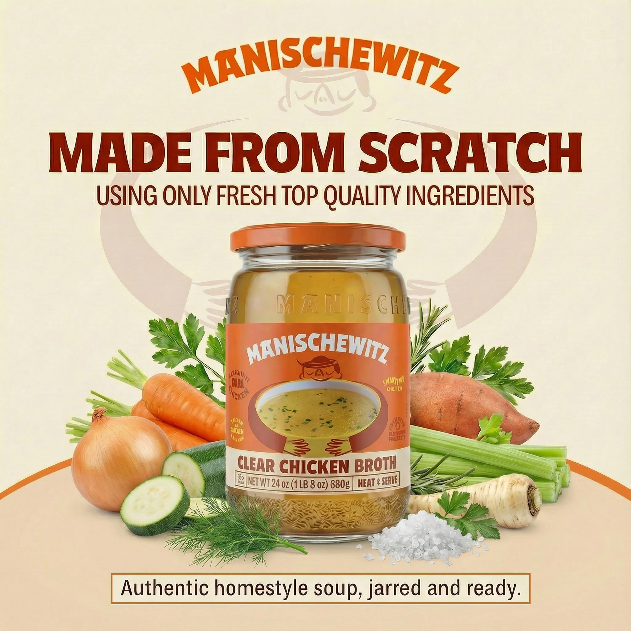 Manischewitz Clear Chicken Broth, 24 oz (4 Pack) | Authentic Homemade Taste Chicken Stock | NO Artificial Flavors, Preservatives | Premium Soup Base | Ready to Serve - Image 3
