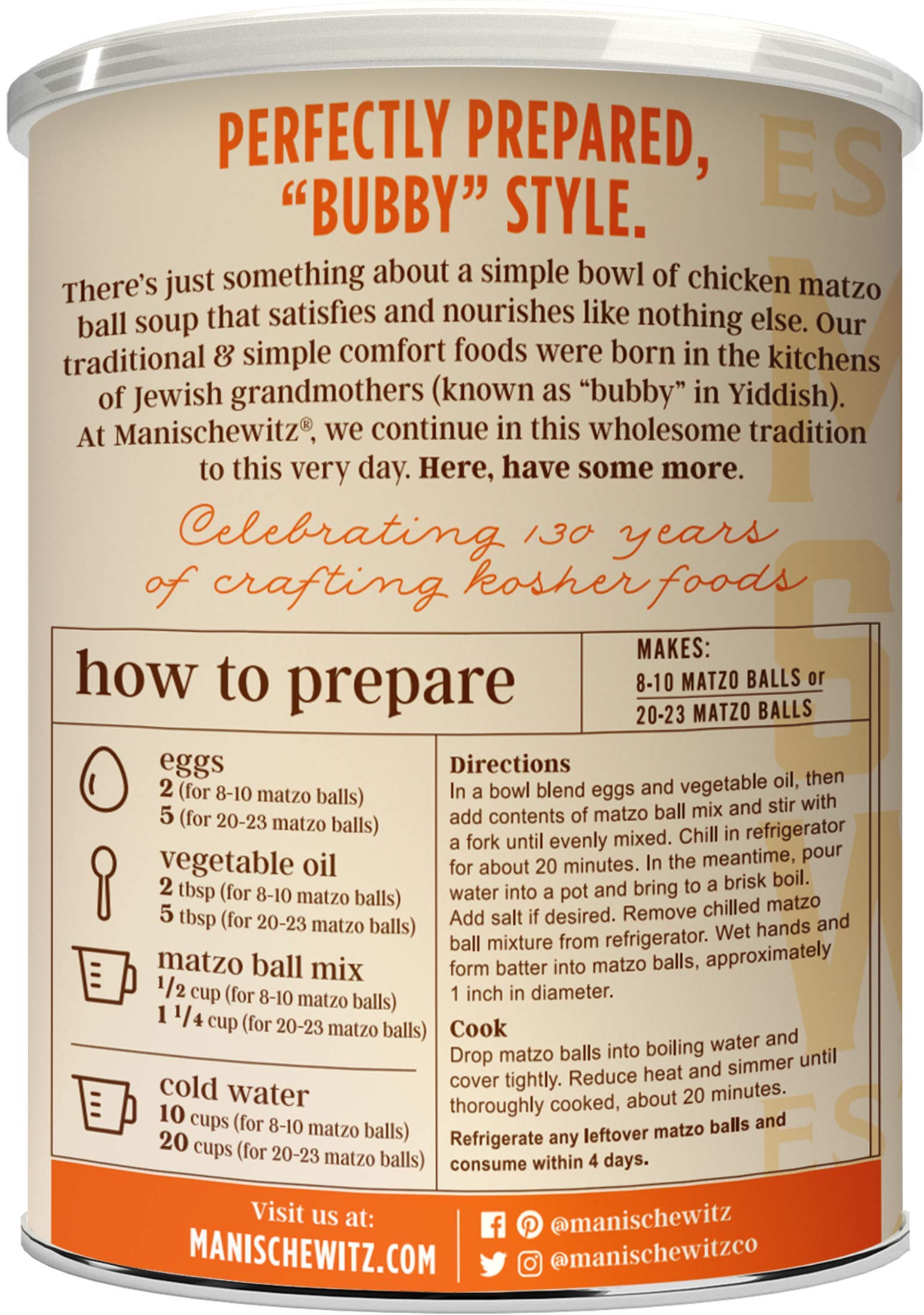 Manischewitz Family Size Original Matzo Ball Mix 13oz (2 Pack) in Resealable Container - Image 3