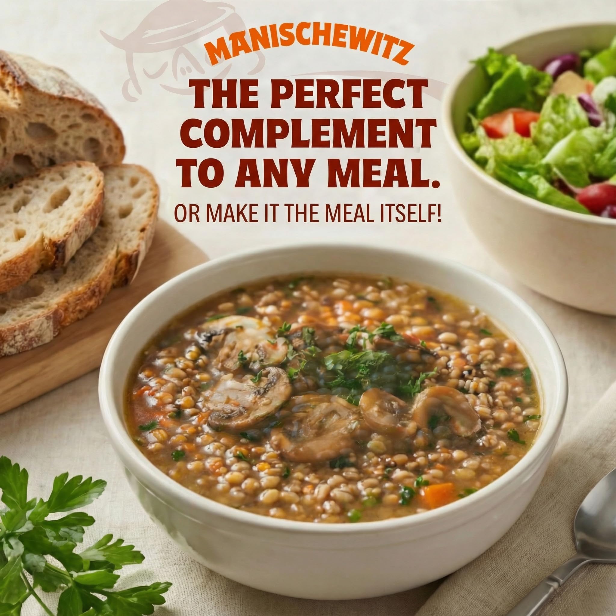 Manischewitz Mushroom Barley Soup, 24 oz (4 Pack) | Homemade Taste | No Artificial Flavors or Preservatives | Ready to Serve | Made with Real Veggies - Image 4