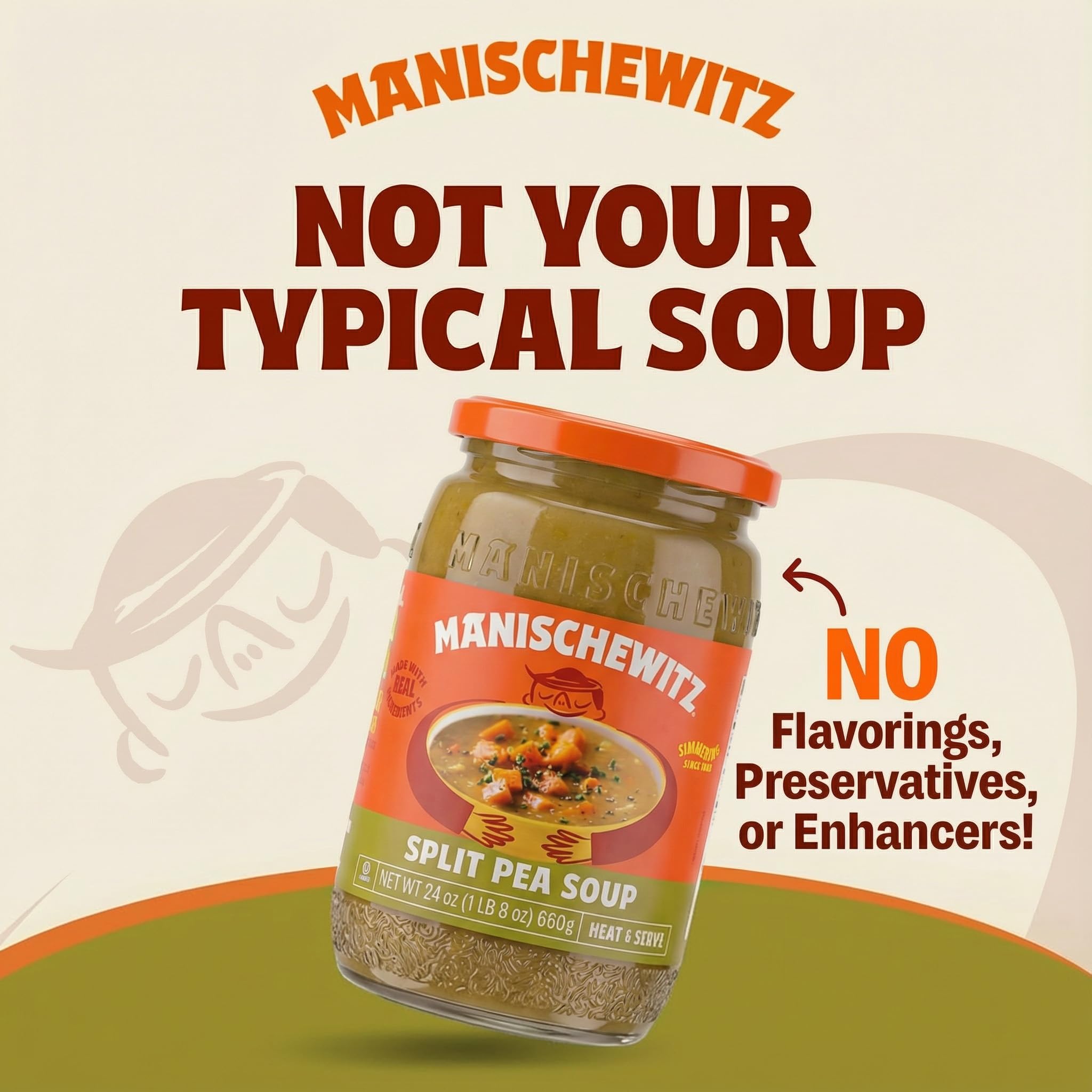 Manischewitz Split Pea Soup, 24 oz (4 Pack) | Homemade Taste | No Artificial Flavors or Preservatives | Ready to Serve | Made with Real Veggies - Image 5