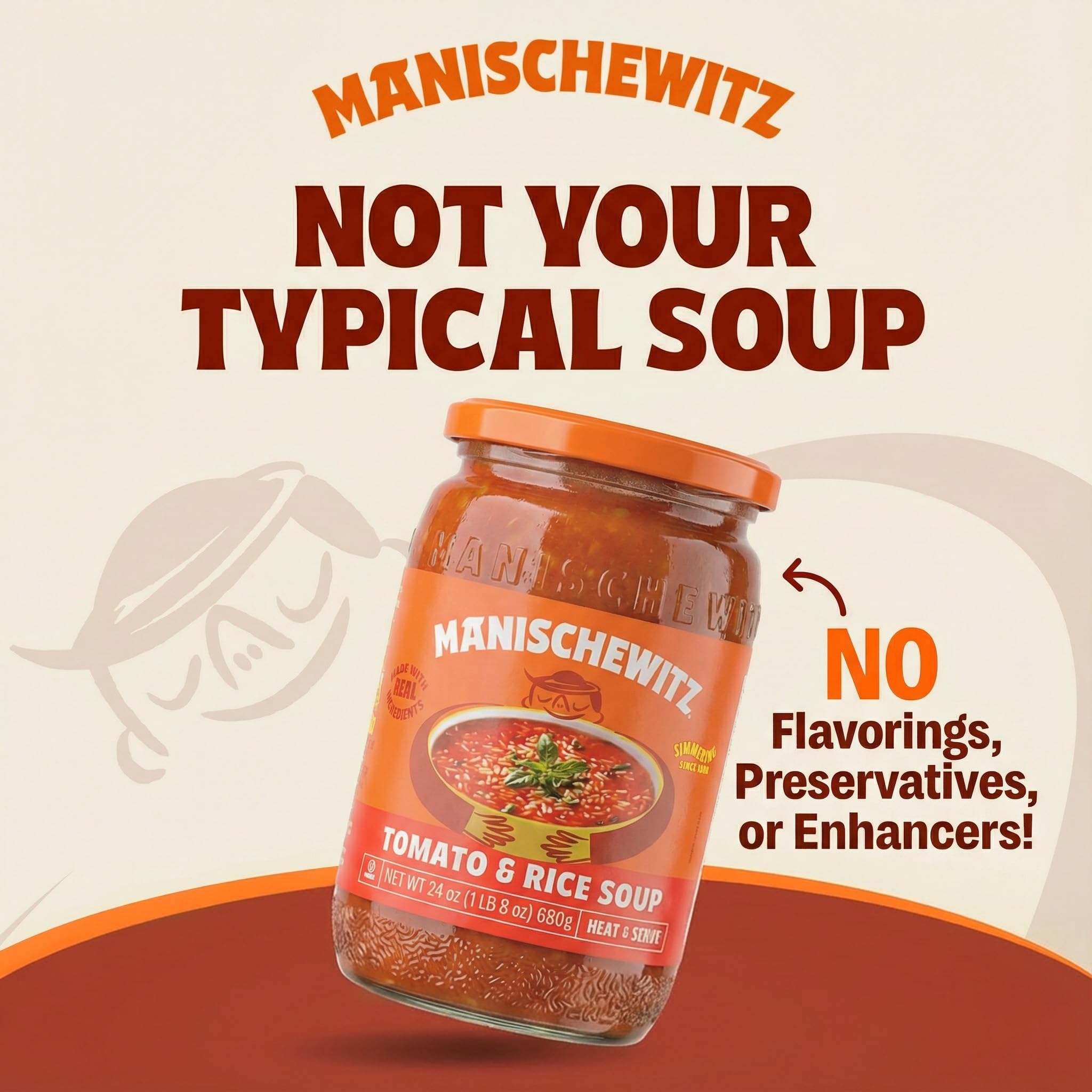 Manischewitz Tomato & Rice Soup, 24 oz (4 Pack) | Homemade Taste | No Artificial Flavors or Preservatives | Ready to Serve | Made with Real Ingredients - Image 5