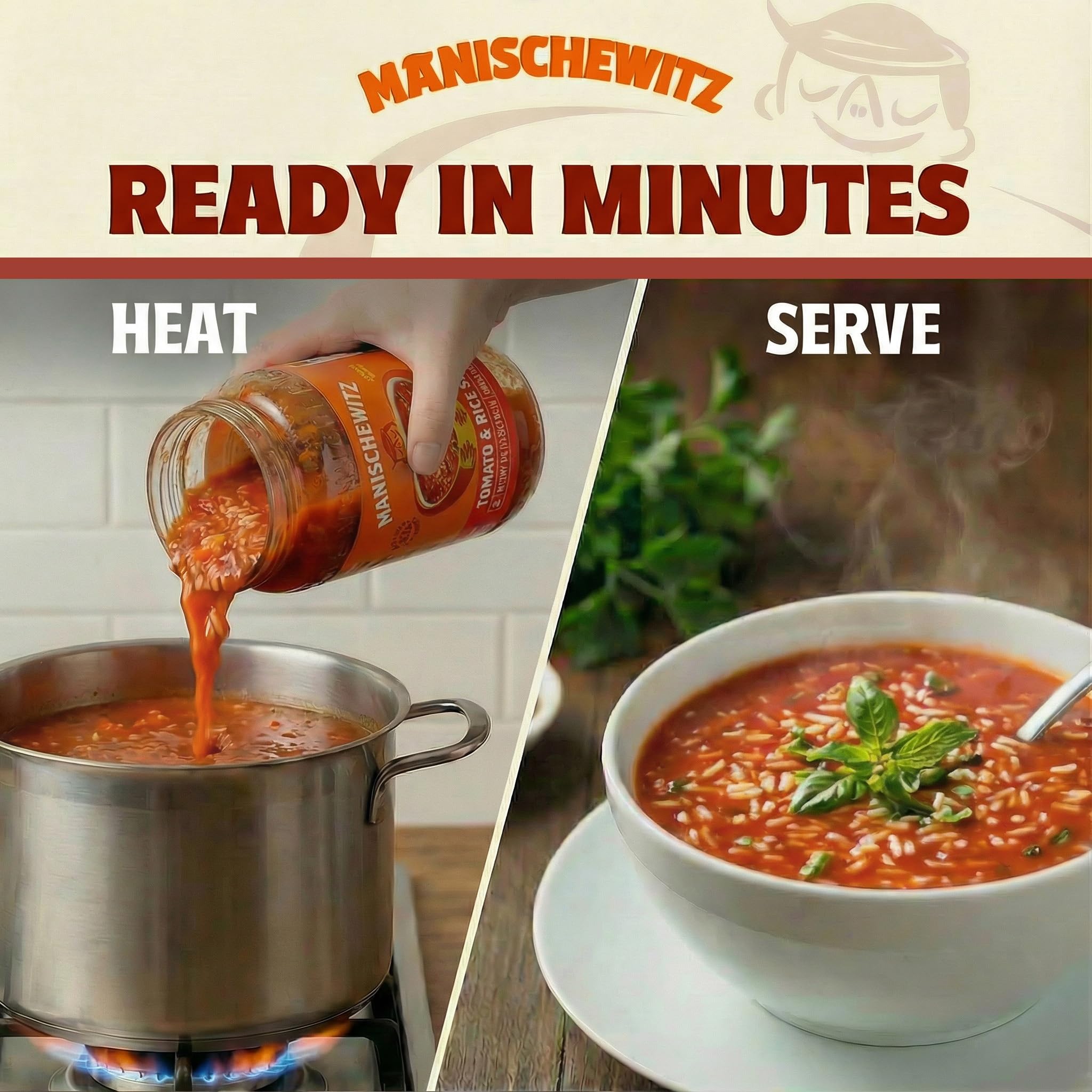 Manischewitz Tomato & Rice Soup, 24 oz (4 Pack) | Homemade Taste | No Artificial Flavors or Preservatives | Ready to Serve | Made with Real Ingredients - Image 7