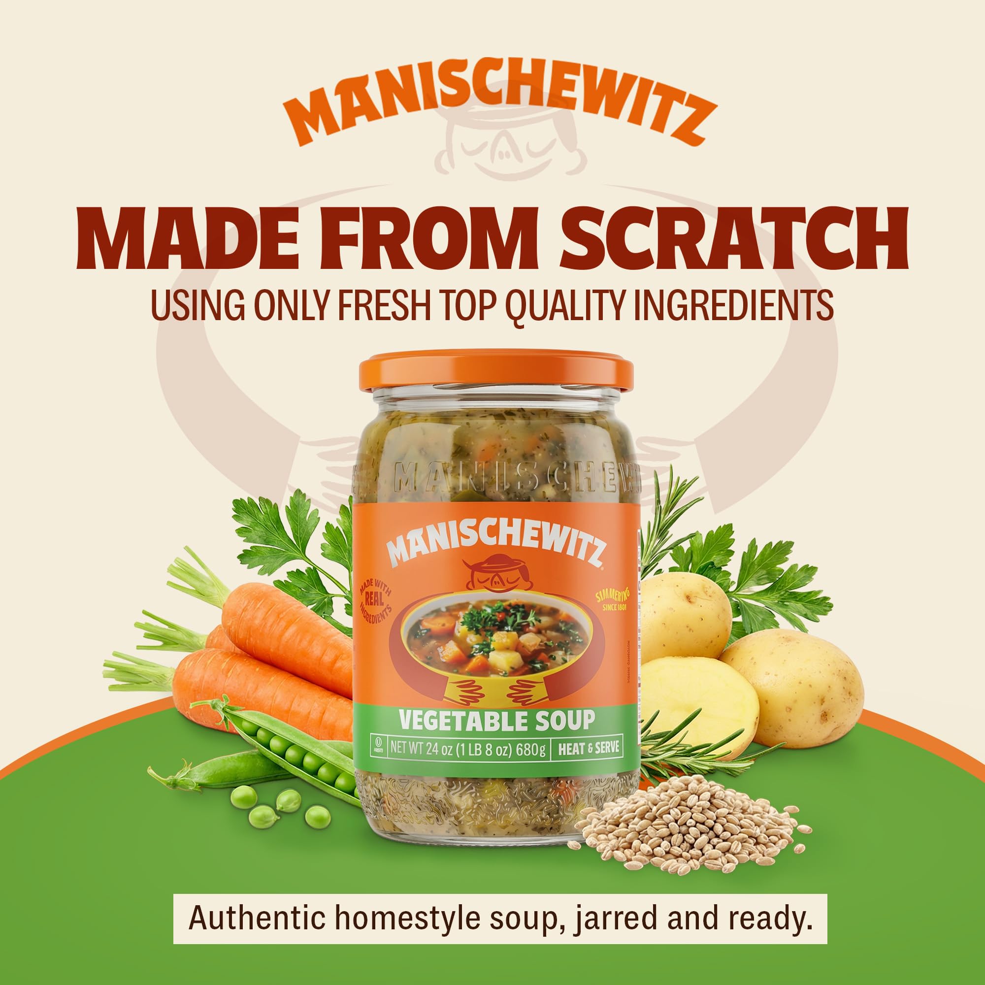 Manischewitz Vegetable Soup, 24 oz (4 Pack) | Homemade Taste | No Artificial Flavors or Preservatives | Ready to Serve | Made with Real Vegetables - Image 3