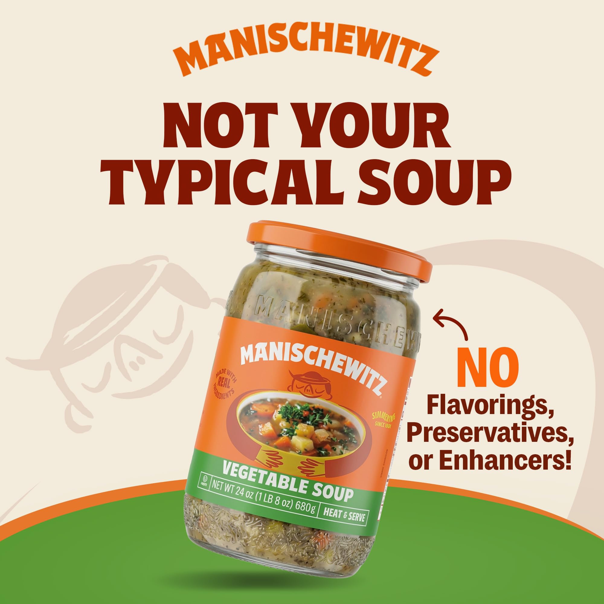 Manischewitz Vegetable Soup, 24 oz (4 Pack) | Homemade Taste | No Artificial Flavors or Preservatives | Ready to Serve | Made with Real Vegetables - Image 5