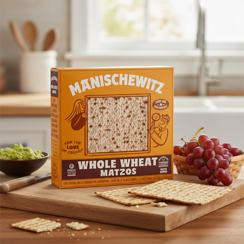 Manischewitz Whole Wheat Matzos, 10 0z (3 Pack) | Thin & Crispy | Non-GMO, No Artificial Flavors or Preservatives | Kosher - Image 3